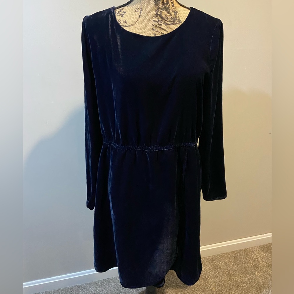 JCrew Velvet dress, navy, size 12